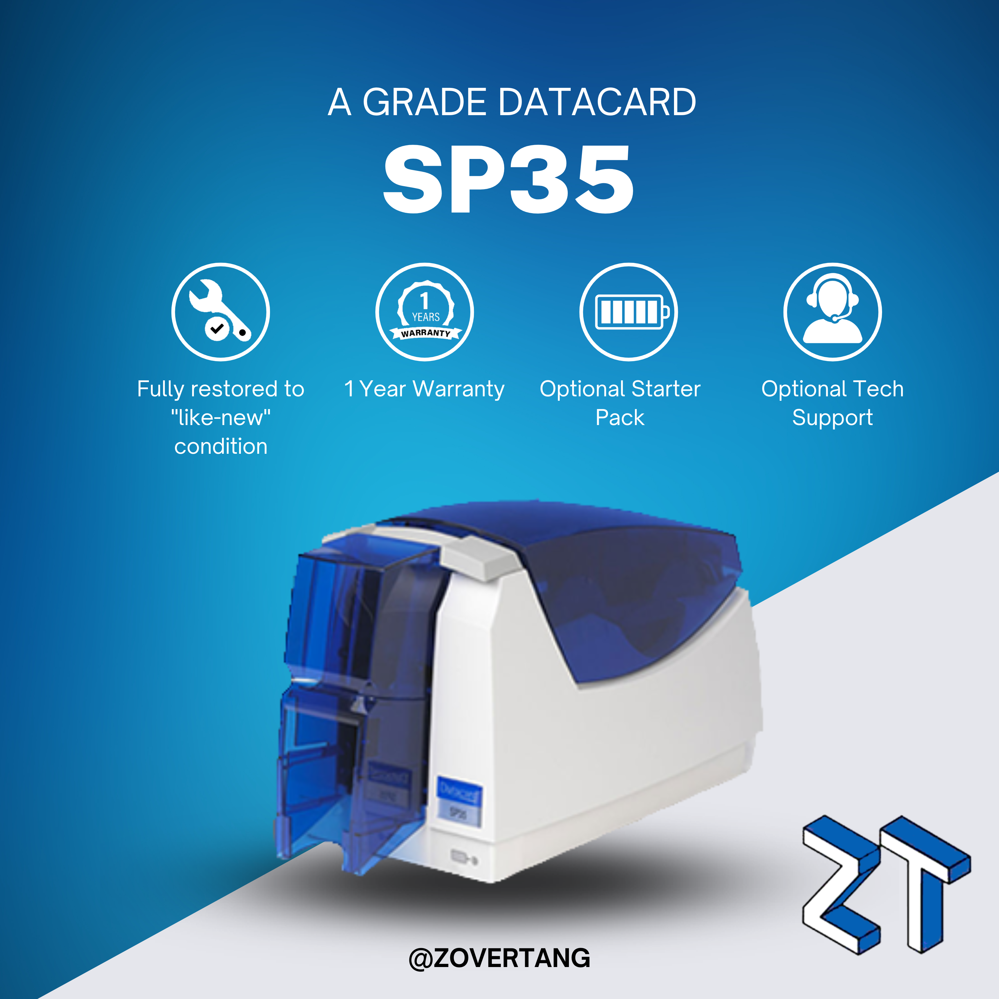 A GRADE Datacard SP35 Single-Sided Color ID Card & Badge Printer | Affordable ID & Badge Printing