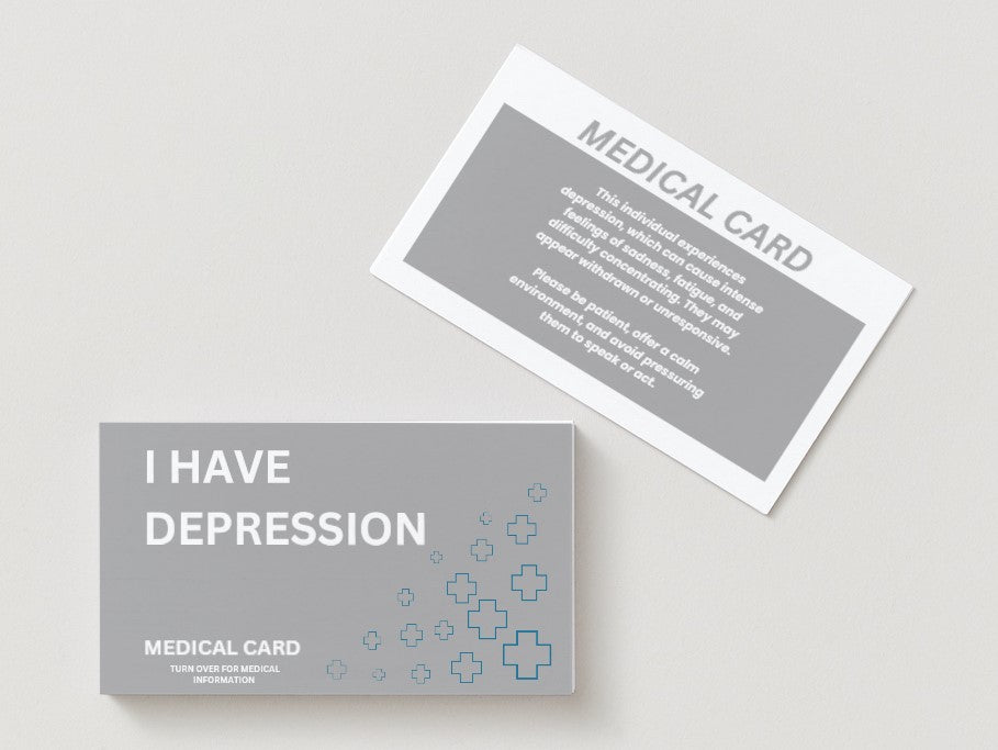 Depression Medical Disability Identification Card – Clear, Durable & Easy Access