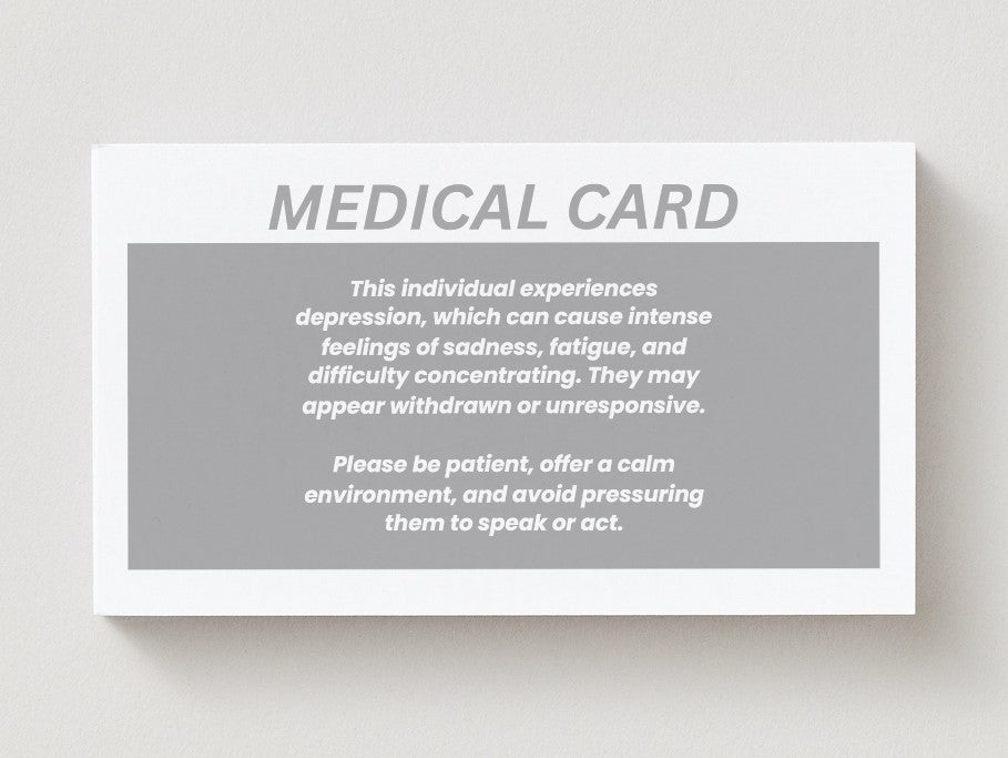 Depression Medical Disability Identification Card – Clear, Durable & Easy Access