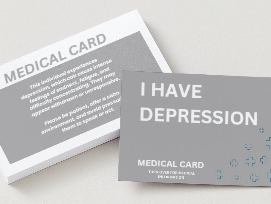 Depression Medical Disability Identification Card – Clear, Durable & Easy Access