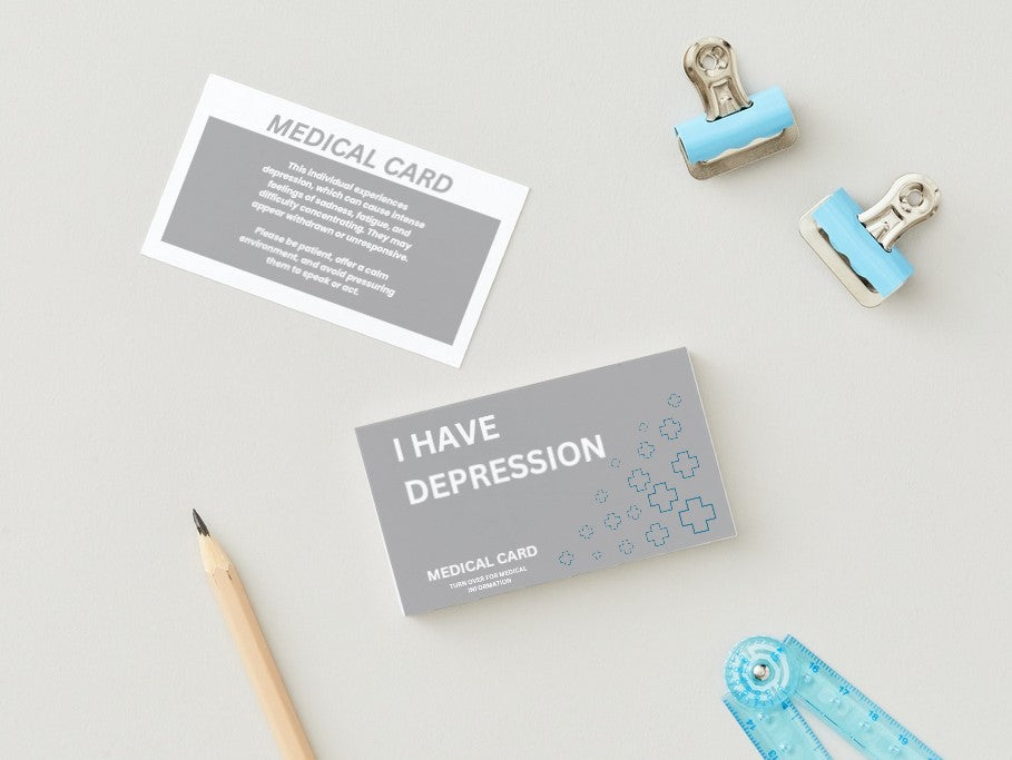 Depression Medical Disability Identification Card – Clear, Durable & Easy Access