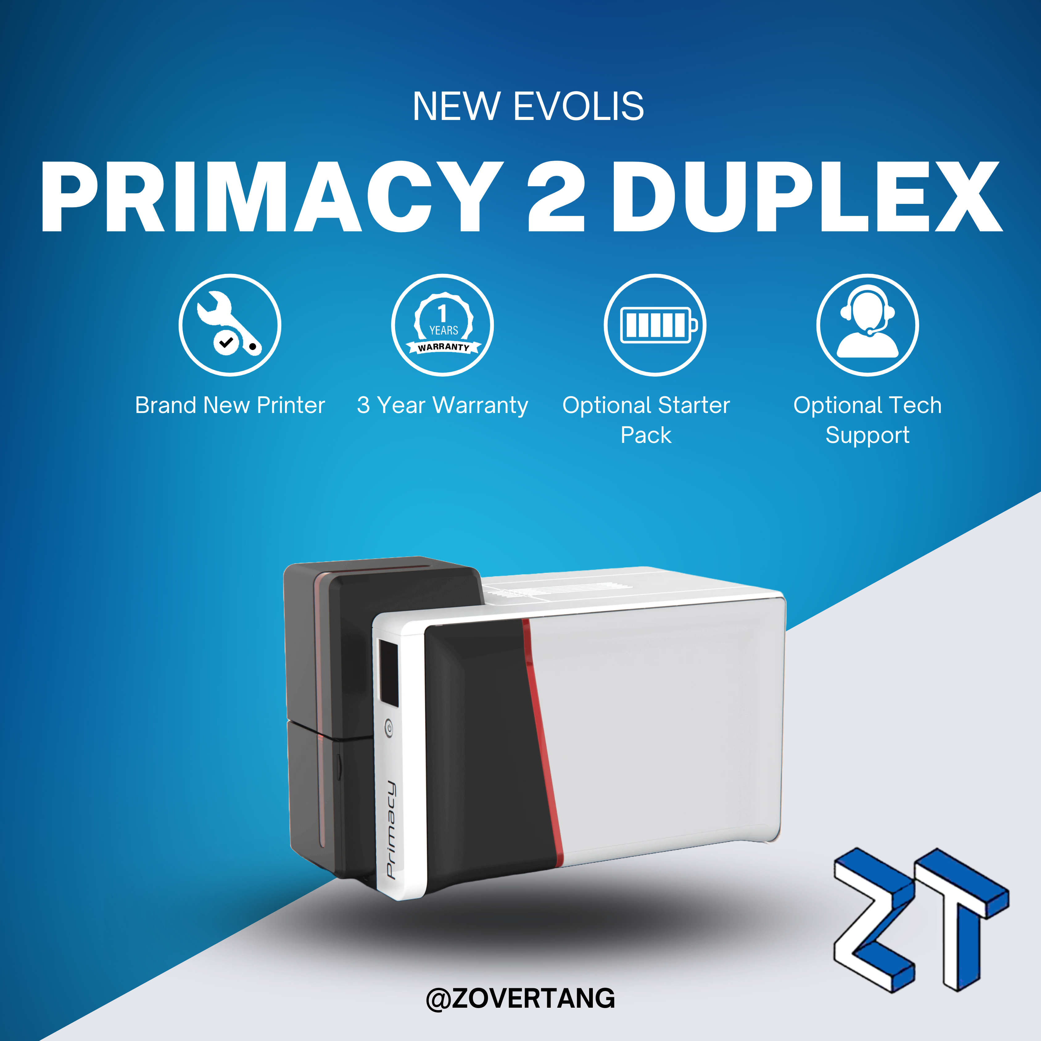 Evolis Primacy 2 Duplex Expert ID Card Printer with Elatec TWN4 LegicÂ® NFC Encoder (Dual Sided)