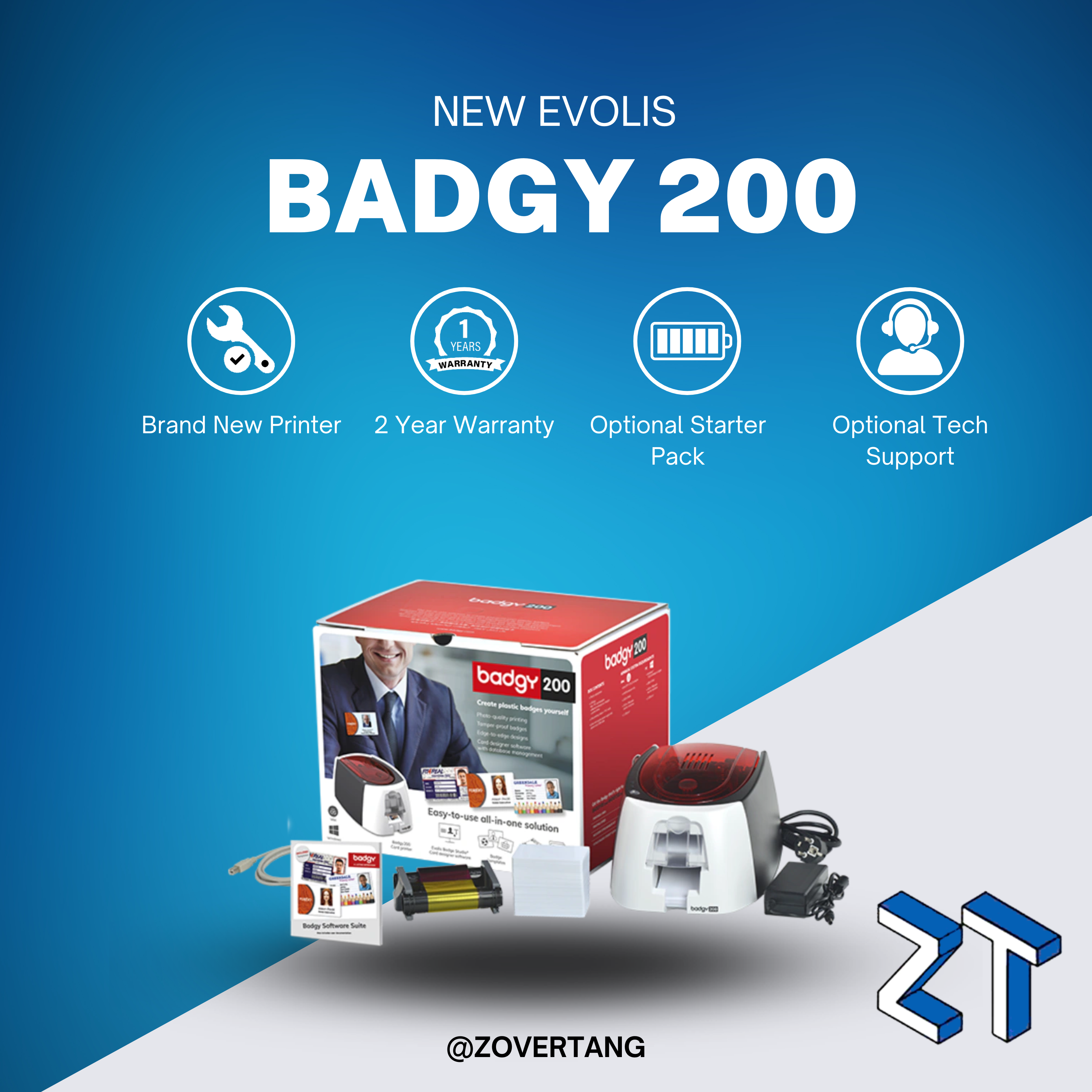 Evolis Badgy 200 ID Card Printer | Compact & Affordable Badge Printing Solution