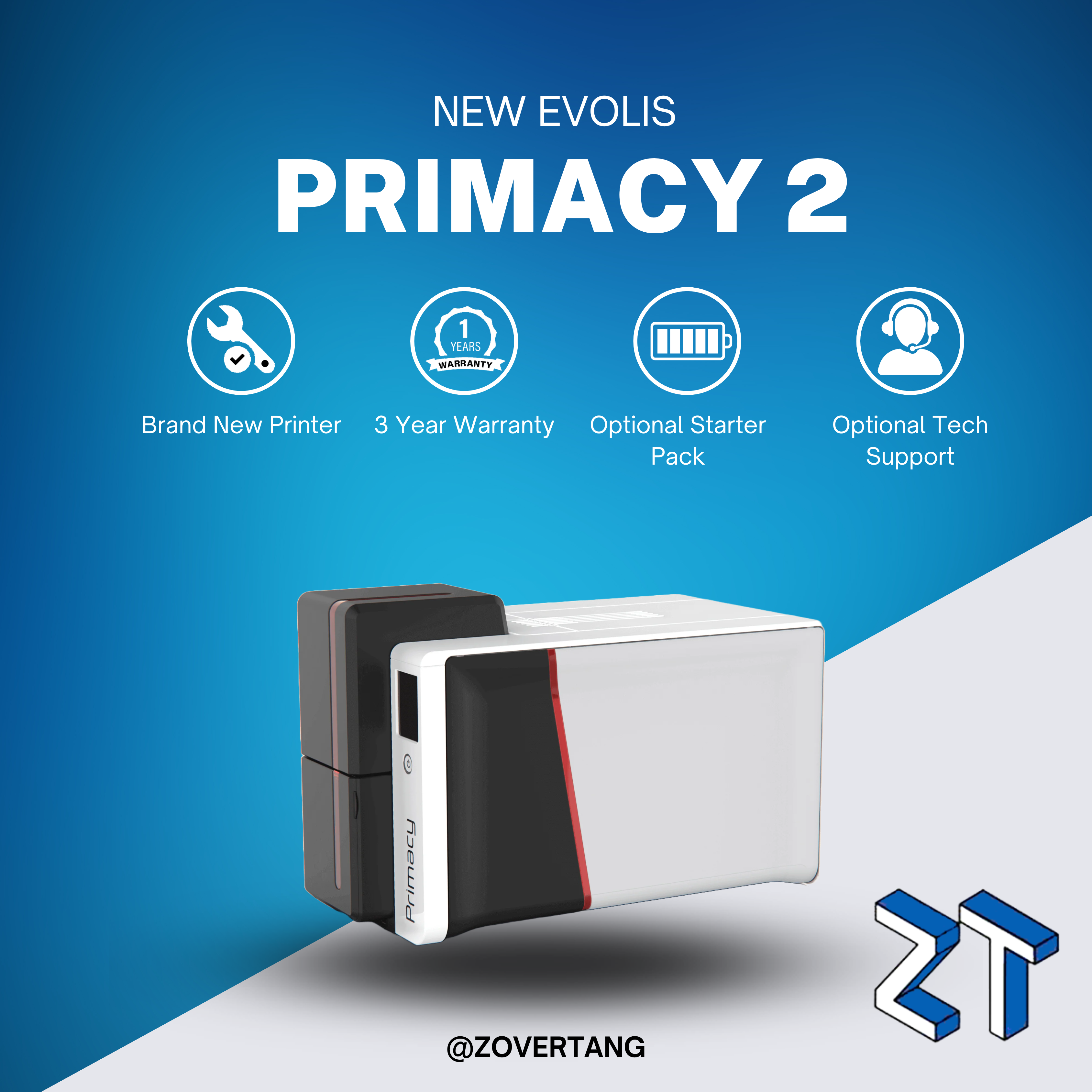 Evolis Primacy 2 Simplex Wireless ID Card Printer (Single Sided)