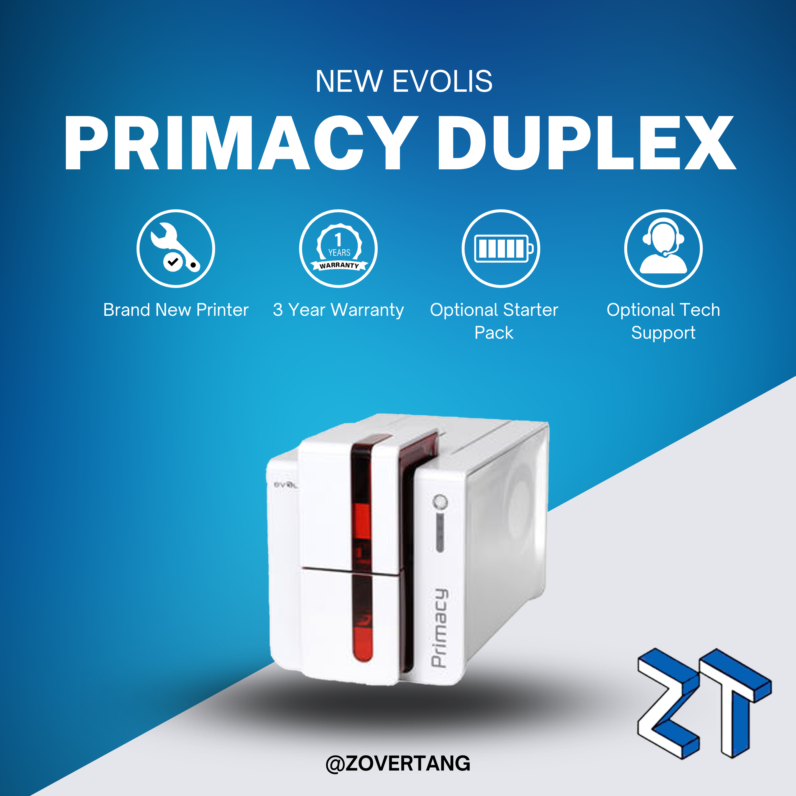 Evolis Primacy Duplex Expert ID Card Printer with SpringCard Crazy Writer HSP Contactless Encoder (Dual Sided)