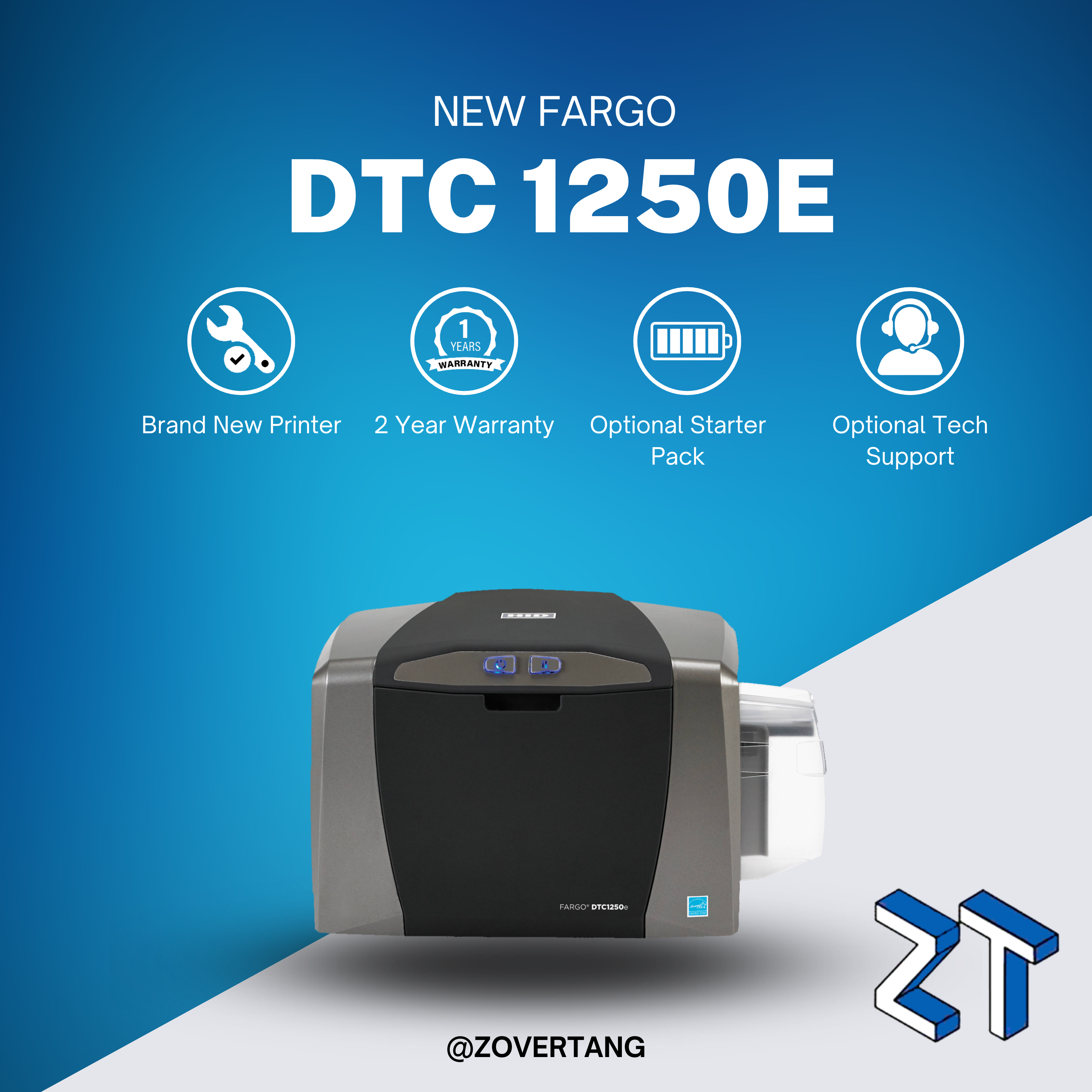 Fargo DTC 1250e Single Sided Printer with Ethernet