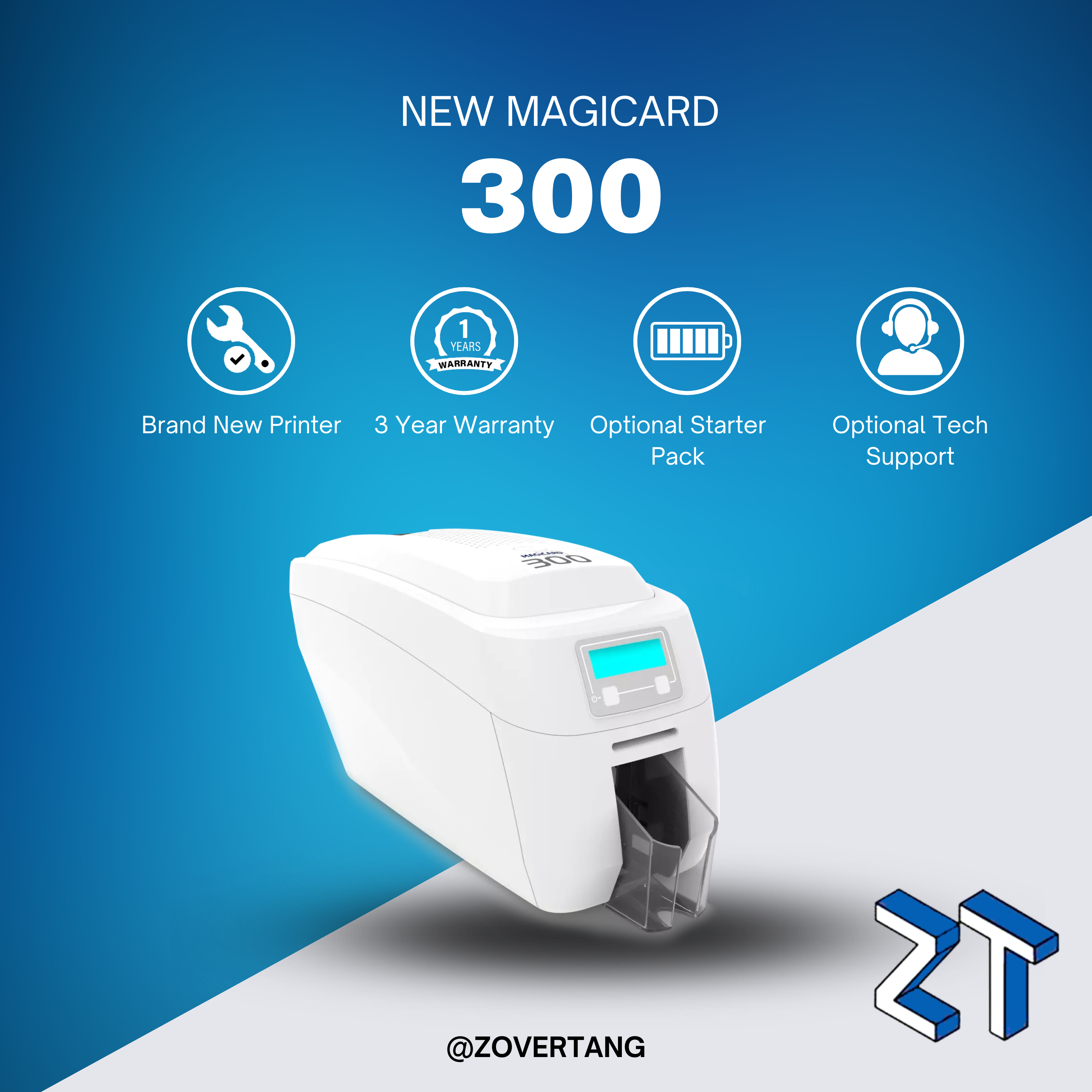 Magicard 300 Single-Sided ID Card Printer with Magnetic Stripe & Elatec Smart Card Encoding