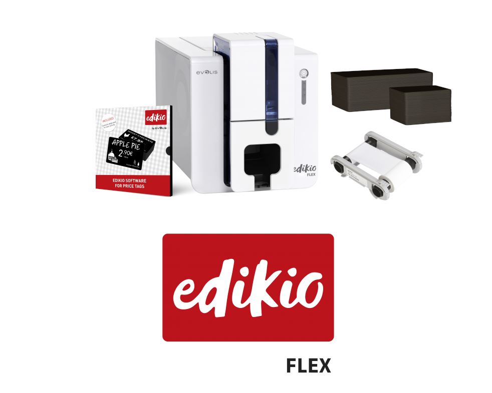 Evolis Edikio Price Tag Flex Printer Bundle - Price Tag Printing