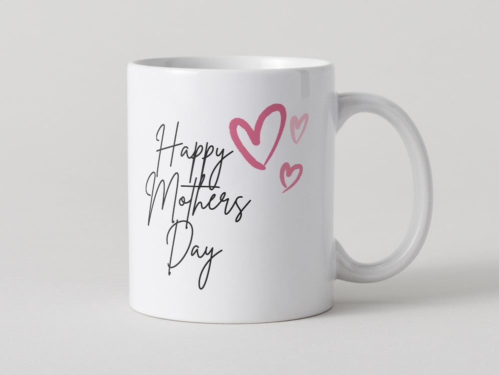 Happy Mothers Day Mug with Love Hearts